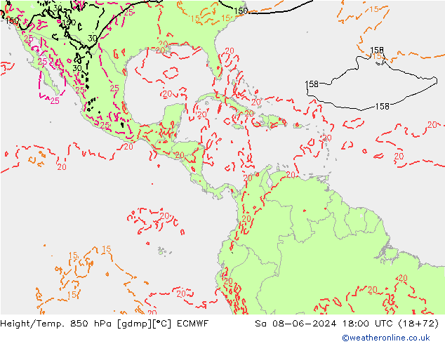 Z500/Rain (+SLP)/Z850 ECMWF so. 08.06.2024 18 UTC