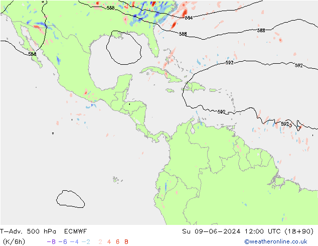 T-Adv. 500 hPa ECMWF dim 09.06.2024 12 UTC