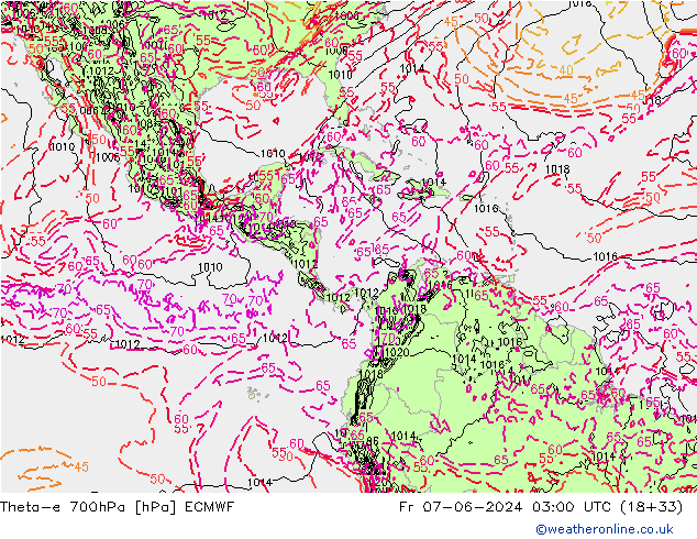 Theta-e 700hPa ECMWF vr 07.06.2024 03 UTC