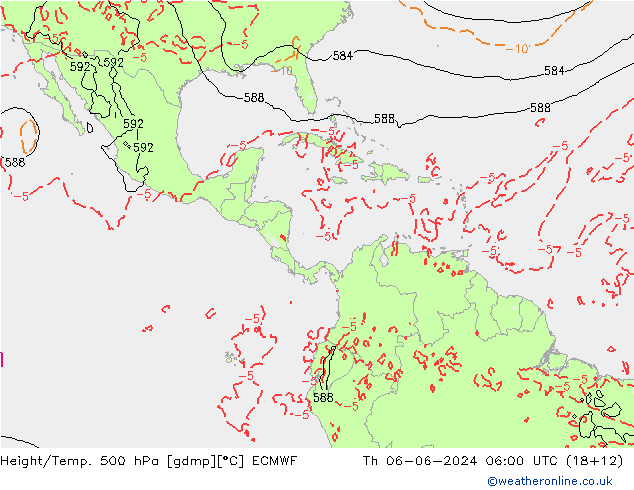 Z500/Rain (+SLP)/Z850 ECMWF Th 06.06.2024 06 UTC