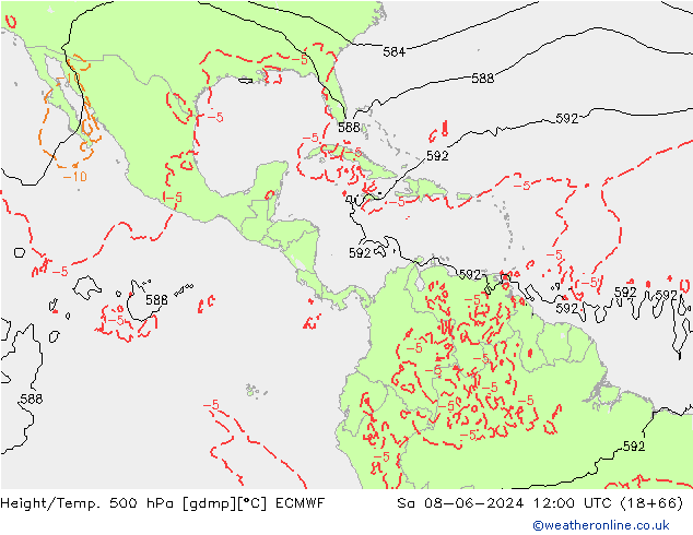 Z500/Rain (+SLP)/Z850 ECMWF Sáb 08.06.2024 12 UTC