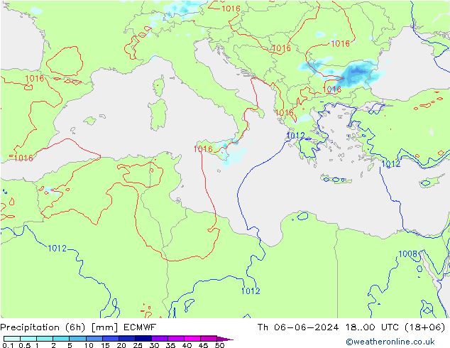 Z500/Rain (+SLP)/Z850 ECMWF чт 06.06.2024 00 UTC