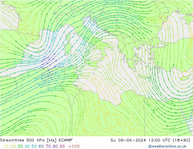  500 hPa ECMWF  09.06.2024 12 UTC