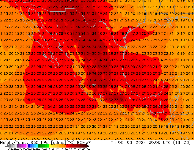 Z500/Yağmur (+YB)/Z850 ECMWF Per 06.06.2024 00 UTC