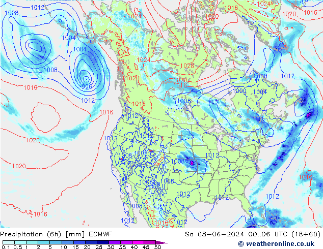 Z500/Rain (+SLP)/Z850 ECMWF sab 08.06.2024 06 UTC