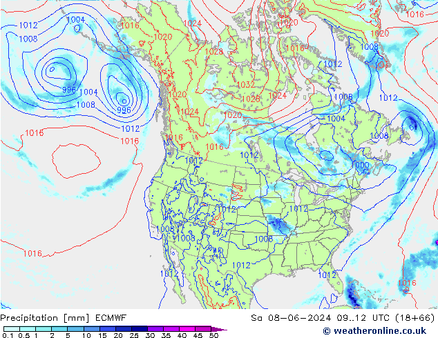 Precipitazione ECMWF sab 08.06.2024 12 UTC