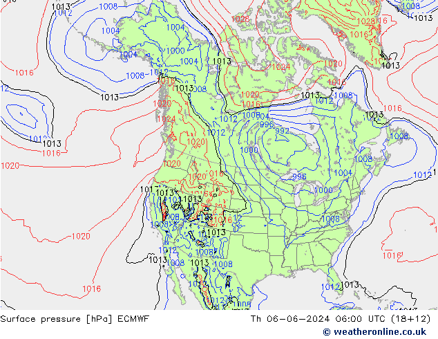 Luchtdruk (Grond) ECMWF do 06.06.2024 06 UTC