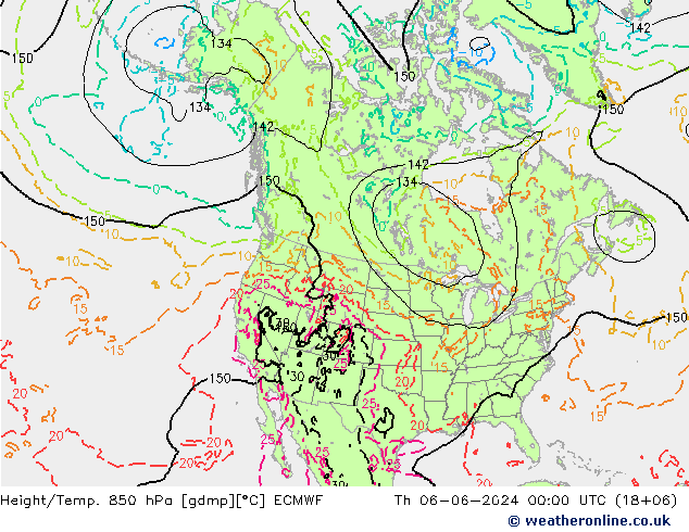 Z500/Rain (+SLP)/Z850 ECMWF Th 06.06.2024 00 UTC