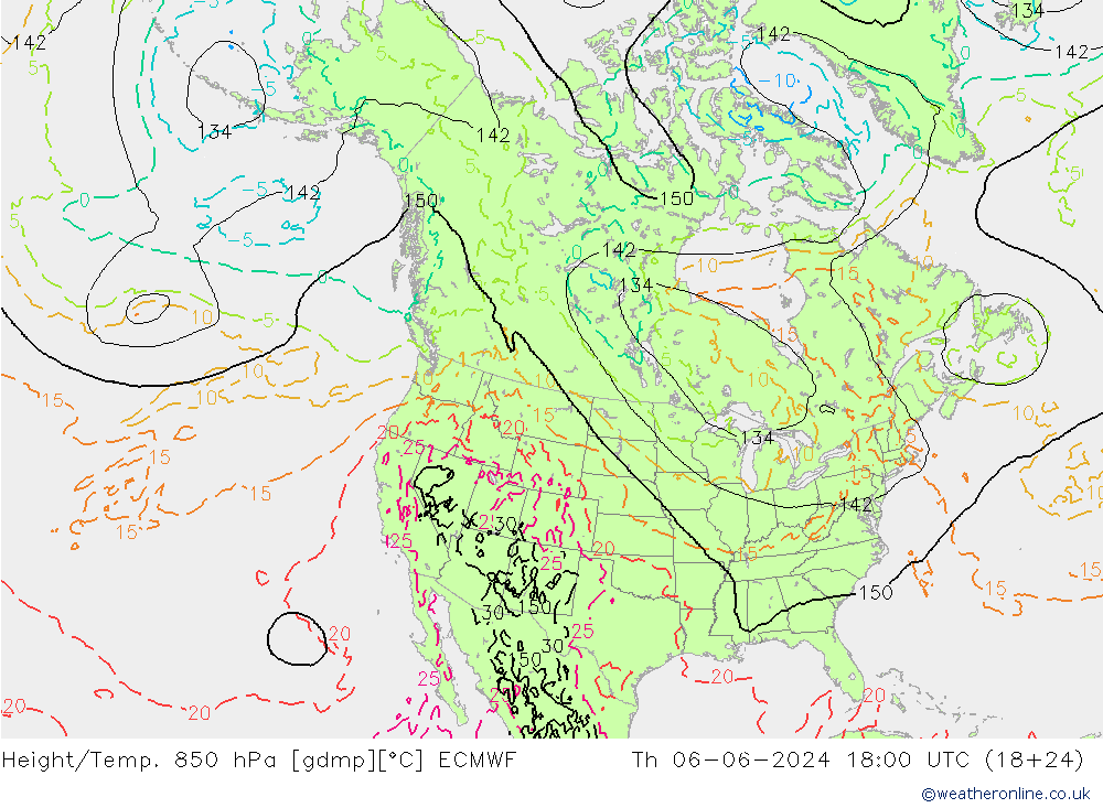 Z500/Rain (+SLP)/Z850 ECMWF Qui 06.06.2024 18 UTC