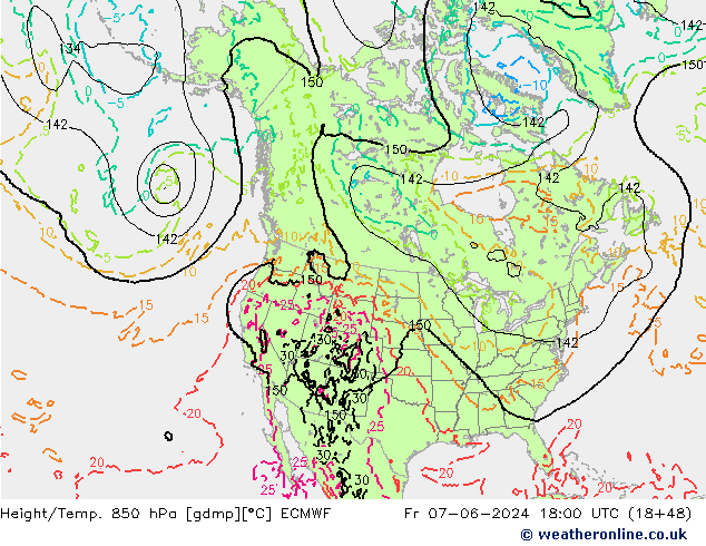 Z500/Regen(+SLP)/Z850 ECMWF vr 07.06.2024 18 UTC