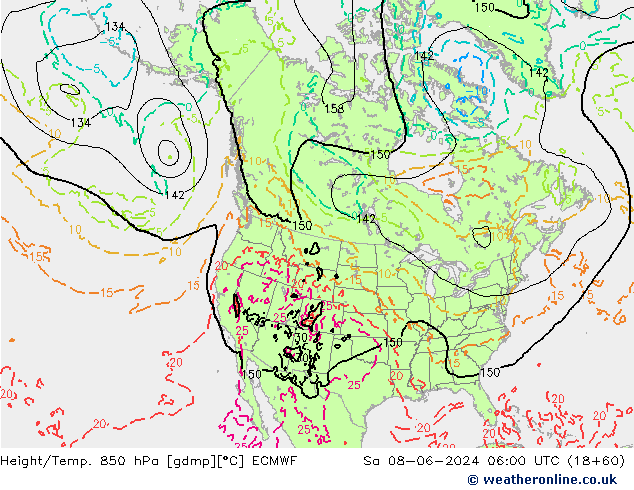 Z500/Rain (+SLP)/Z850 ECMWF sab 08.06.2024 06 UTC