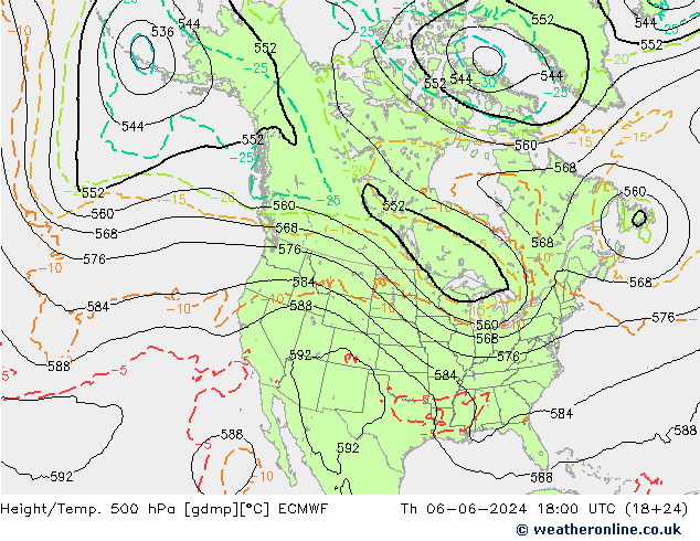 Z500/Rain (+SLP)/Z850 ECMWF gio 06.06.2024 18 UTC