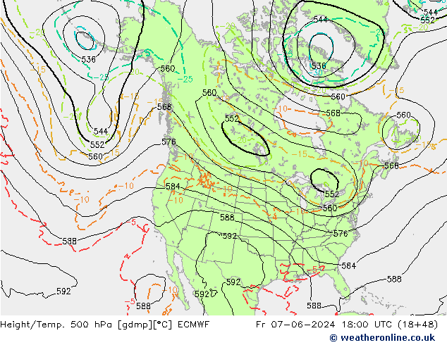 Z500/Regen(+SLP)/Z850 ECMWF vr 07.06.2024 18 UTC