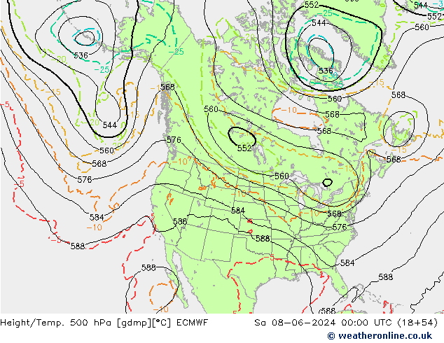 Z500/Rain (+SLP)/Z850 ECMWF sab 08.06.2024 00 UTC