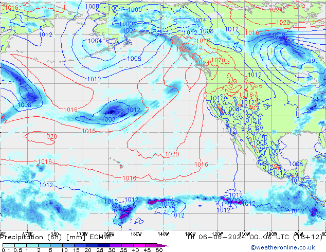 Z500/Rain (+SLP)/Z850 ECMWF чт 06.06.2024 06 UTC