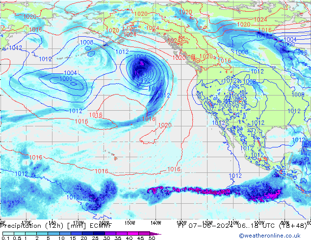 Yağış (12h) ECMWF Cu 07.06.2024 18 UTC