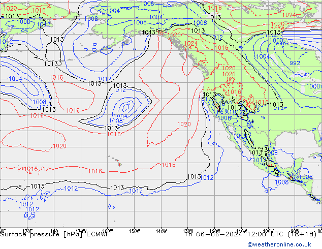 Surface pressure ECMWF Th 06.06.2024 12 UTC