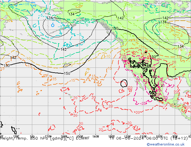 Z500/Rain (+SLP)/Z850 ECMWF чт 06.06.2024 06 UTC