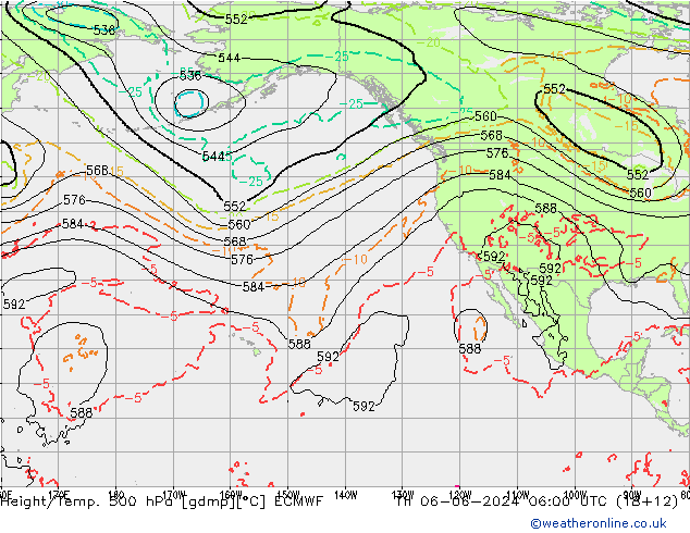 Z500/Rain (+SLP)/Z850 ECMWF чт 06.06.2024 06 UTC