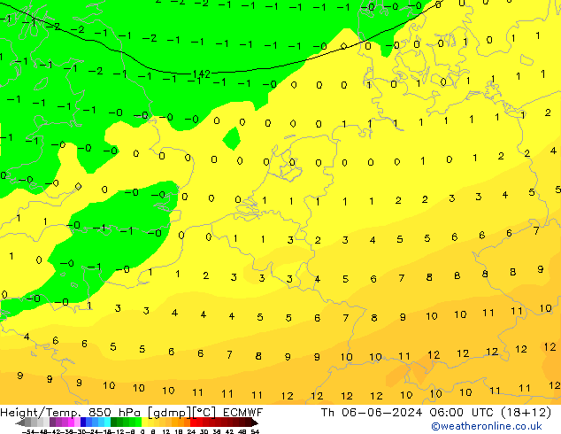 Z500/Rain (+SLP)/Z850 ECMWF чт 06.06.2024 06 UTC