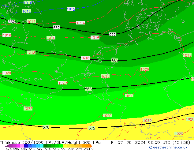 Thck 500-1000hPa ECMWF ven 07.06.2024 06 UTC