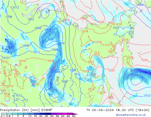 Z500/Yağmur (+YB)/Z850 ECMWF Per 06.06.2024 00 UTC