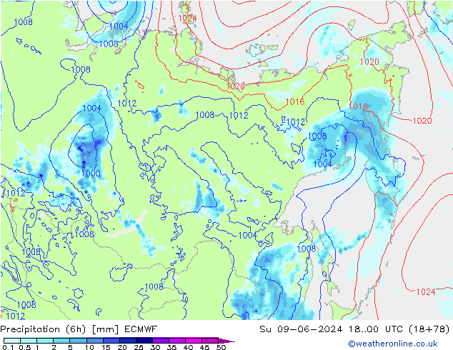 Z500/Rain (+SLP)/Z850 ECMWF Ne 09.06.2024 00 UTC