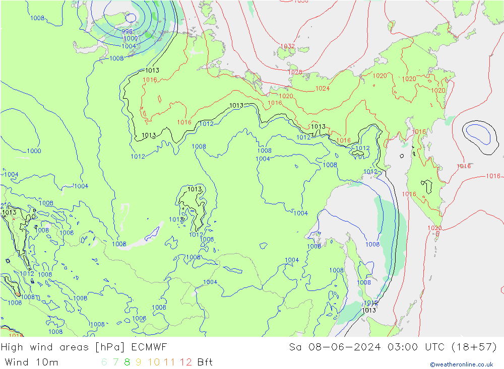 High wind areas ECMWF Sa 08.06.2024 03 UTC