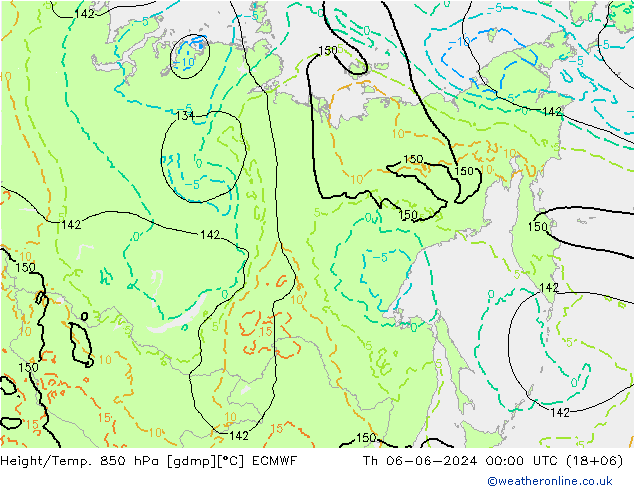 Z500/Yağmur (+YB)/Z850 ECMWF Per 06.06.2024 00 UTC