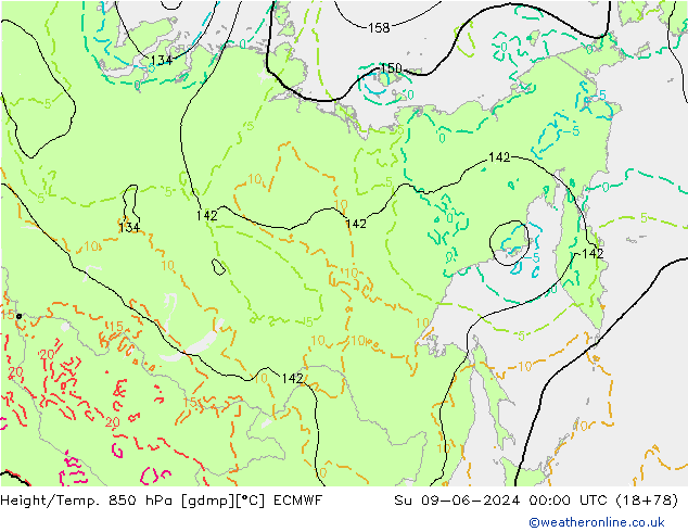 Z500/Rain (+SLP)/Z850 ECMWF Ne 09.06.2024 00 UTC