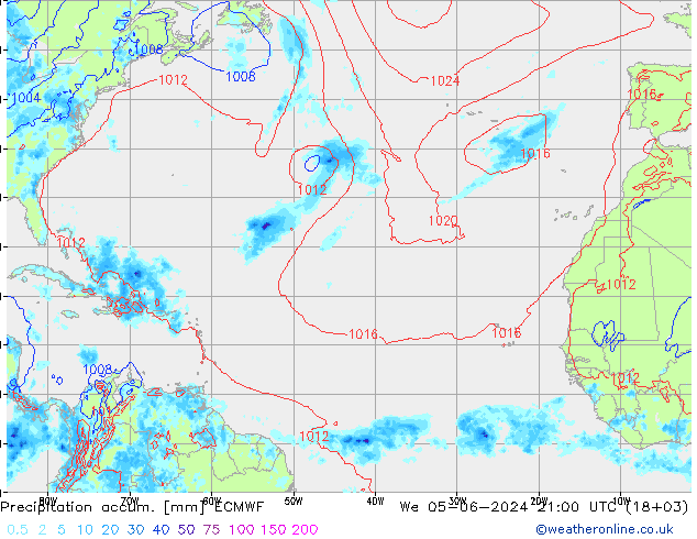 Precipitation accum. ECMWF mer 05.06.2024 21 UTC