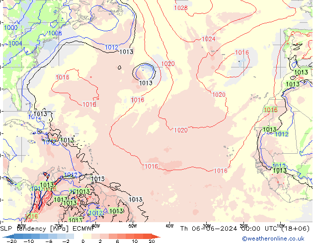 тенденция давления ECMWF чт 06.06.2024 00 UTC