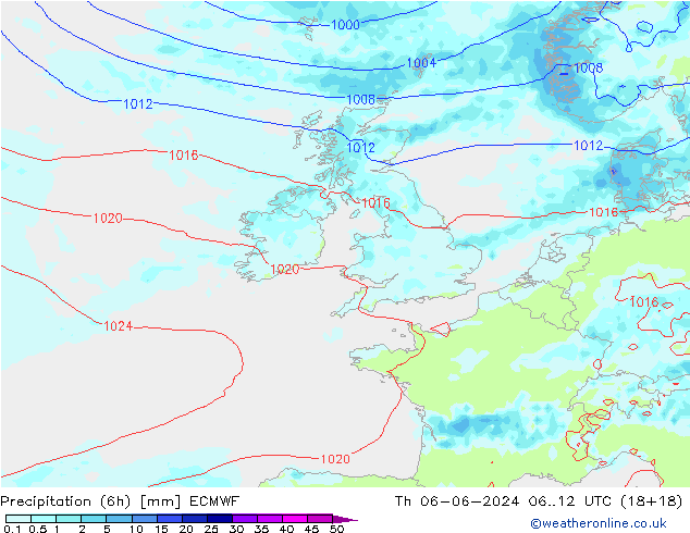 Z500/Rain (+SLP)/Z850 ECMWF jue 06.06.2024 12 UTC