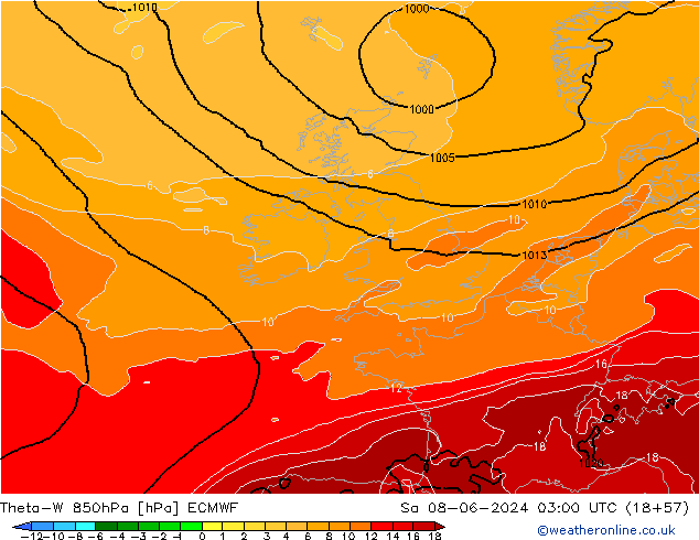 Theta-W 850hPa ECMWF So 08.06.2024 03 UTC