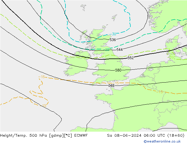 Z500/Rain (+SLP)/Z850 ECMWF sam 08.06.2024 06 UTC