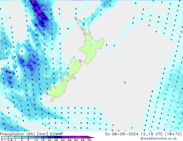 Z500/Regen(+SLP)/Z850 ECMWF za 08.06.2024 18 UTC