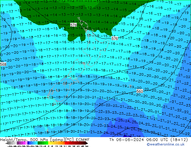 Z500/Rain (+SLP)/Z850 ECMWF Th 06.06.2024 06 UTC