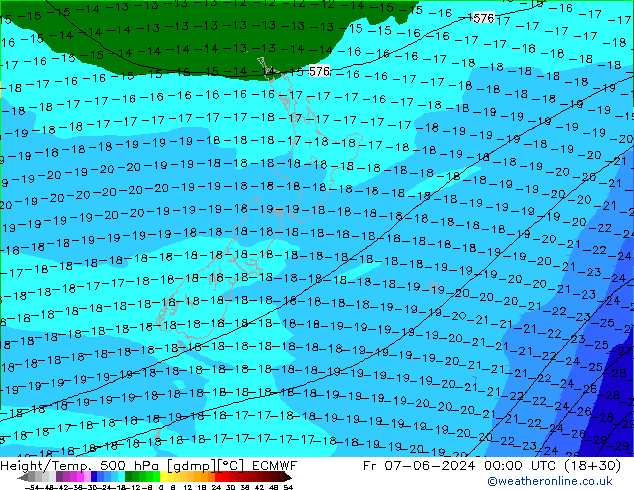 Z500/Rain (+SLP)/Z850 ECMWF Fr 07.06.2024 00 UTC