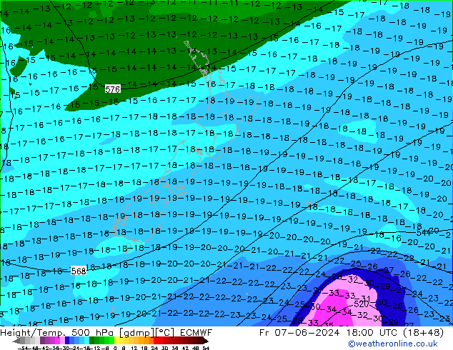 Z500/Rain (+SLP)/Z850 ECMWF Pá 07.06.2024 18 UTC