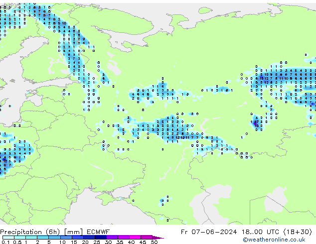 Z500/Rain (+SLP)/Z850 ECMWF ven 07.06.2024 00 UTC