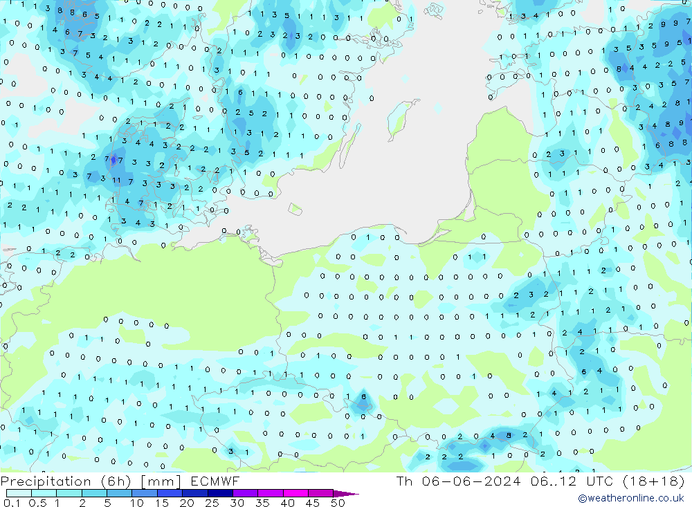 Z500/Rain (+SLP)/Z850 ECMWF Th 06.06.2024 12 UTC