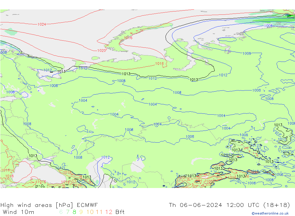 Izotacha ECMWF czw. 06.06.2024 12 UTC