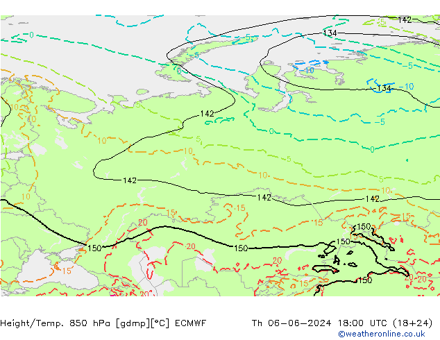 Z500/Rain (+SLP)/Z850 ECMWF jeu 06.06.2024 18 UTC