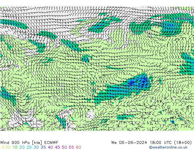 Wind 900 hPa ECMWF wo 05.06.2024 18 UTC