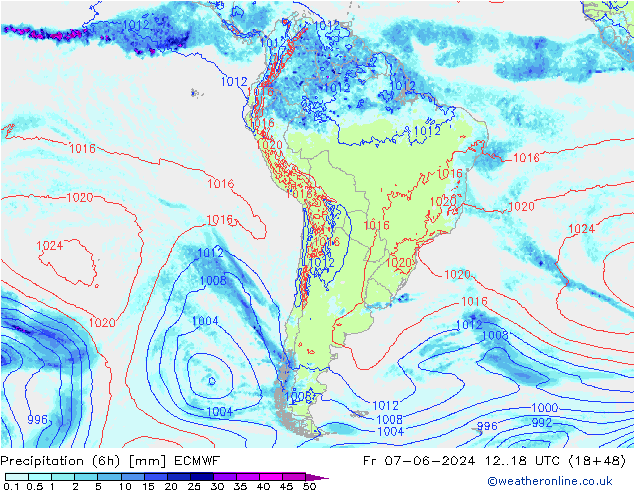 Z500/Rain (+SLP)/Z850 ECMWF  07.06.2024 18 UTC