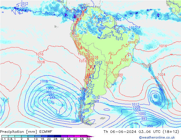 Neerslag ECMWF do 06.06.2024 06 UTC