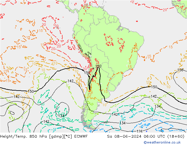 Z500/Rain (+SLP)/Z850 ECMWF Sáb 08.06.2024 06 UTC