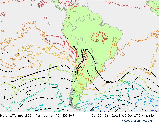 Z500/Rain (+SLP)/Z850 ECMWF dom 09.06.2024 06 UTC