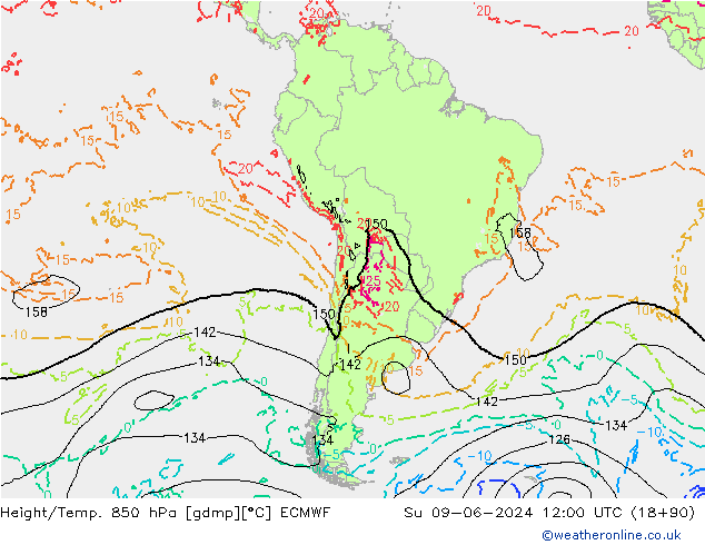 Z500/Rain (+SLP)/Z850 ECMWF nie. 09.06.2024 12 UTC