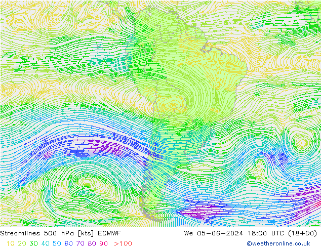 Stroomlijn 500 hPa ECMWF wo 05.06.2024 18 UTC